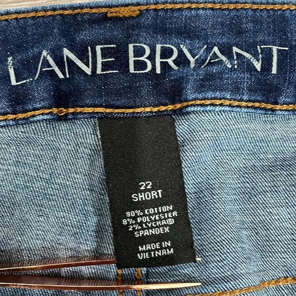 Lane Bryant Low Rise Boot Cut Distressed Patch Denim Jeans 22 Short - Picture 7 of 14